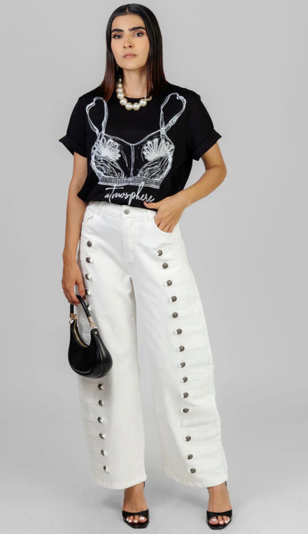 PANTALON BLANCO ESTILO MILITAR