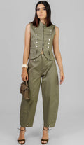 CONJUNTO MILITAR VERDE OLIVA