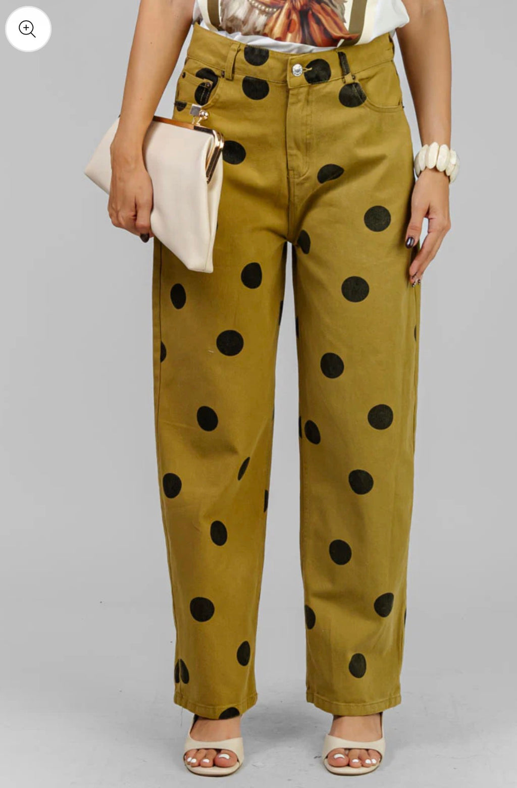 PANTALÓN LUNARES MOSTAZA