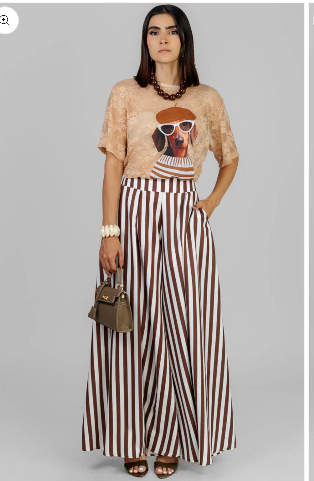 BLUSA ENCAJE ESTAMPADO BEIGE