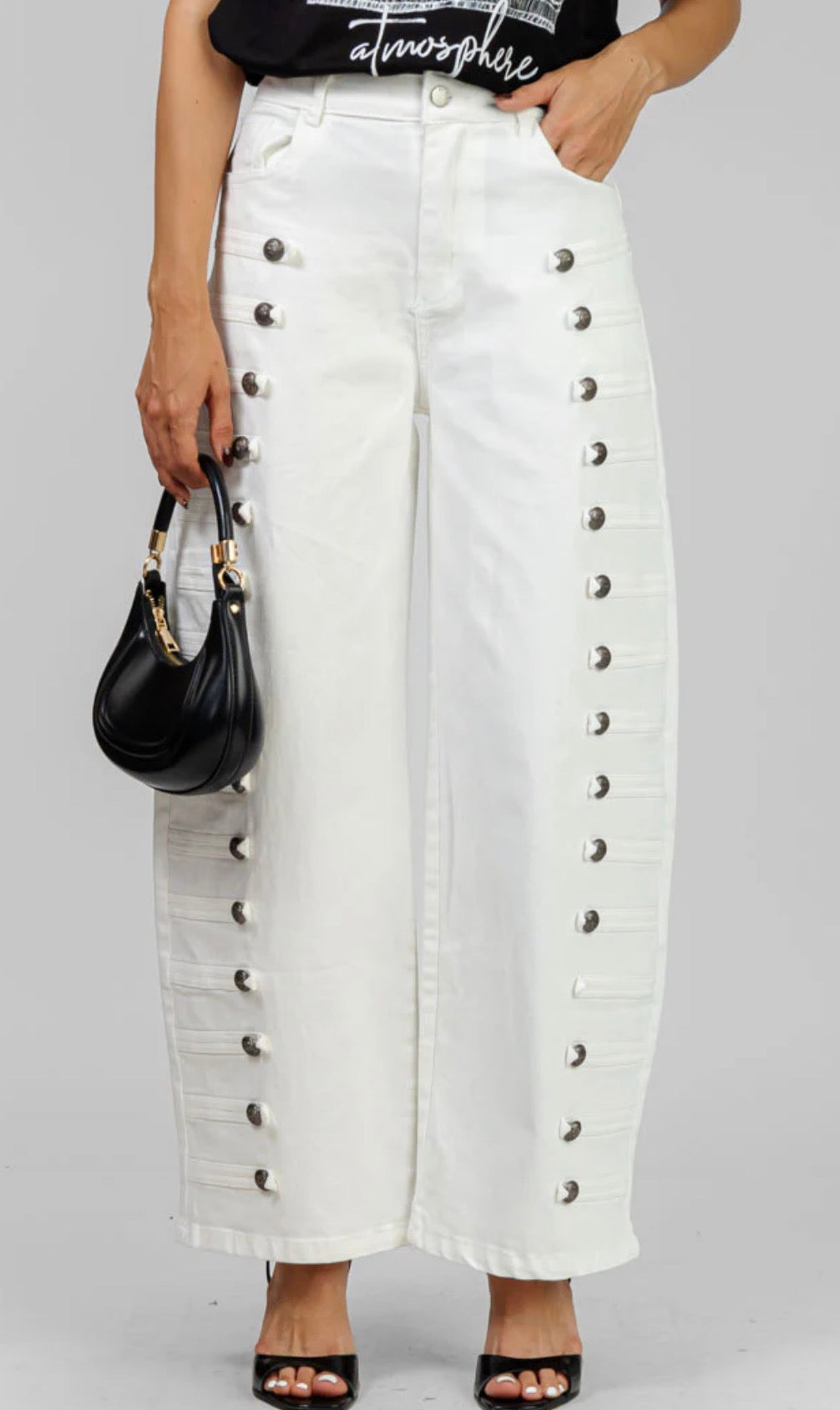 PANTALON BLANCO ESTILO MILITAR